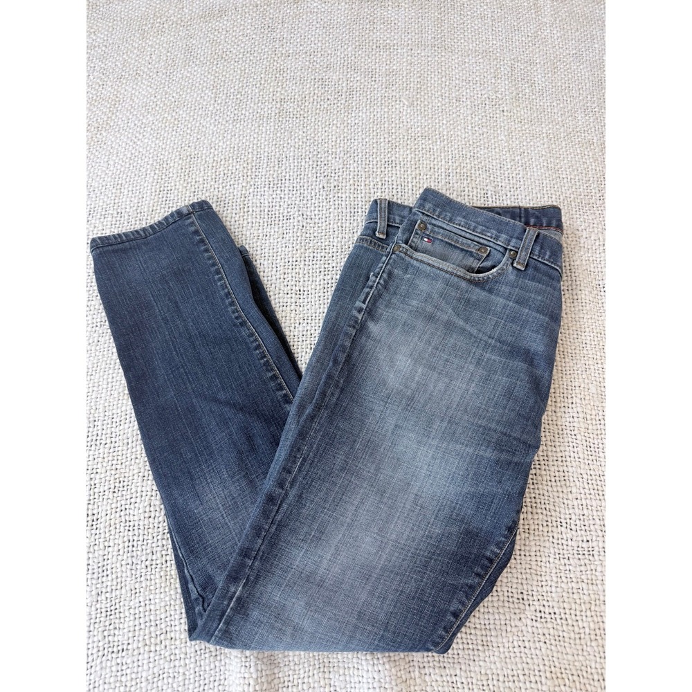 Tommy Hilfiger Mens Slim Fit Jeans 34x32 Medium Wash Stretch Denim Blue Pants